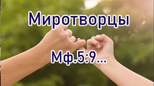 Матфея 5;9 Миротворцы
