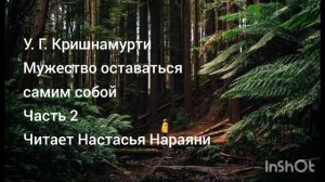 Мужество оставаться самим собой. У. Г. Кришнамурти 2 часть