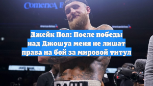 Джейк Пол: После победы над Джошуа меня не лишат права на бой за мировой титул