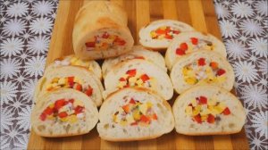 БАТОН с начинкой ВКУСНАЯ и СЫТНАЯ закуска на ПРАЗДНИЧНЫЙ стол ПРОСТО и БЫСТРО