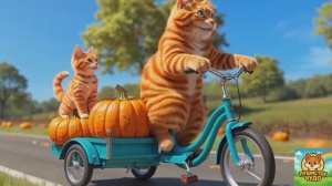 МУЛЬТФИЛЬМ ДЛЯ ДЕТЕЙ, Мама кошка соберает тыкву с котёнком