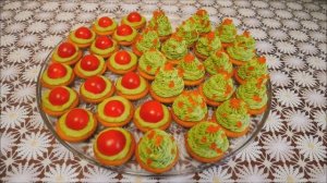 Закуска ЁЛОЧКИ на Новый Год и Новогодняя закуска с АВОКАДО и черри Закуски на праздничный стол