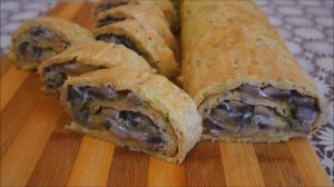 ЗАКУСКИ на ПРАЗДНИЧНЫЙ стол БЫСТРО и НЕДОРОГО РУЛЕТ из кабачков с грибами