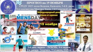 ПРОГНОЗ на 19 НОЯБРЯ, СРЕДУ, день ЛЮБВИ, 2025, эпохи Водолея, 5-й К.расы 2-й Солнечной системы.МНШУ