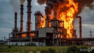 Появились кадры атаки БПЛА на Рязань.Атаковано промышленное предприятие. Новости 19.11.2025