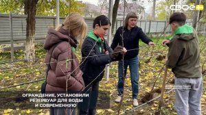 В селе Покойном возле первой школы заложили яблоневый сад суперинтенсивного типа
