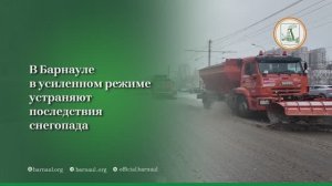 В Барнауле в усиленном режиме устраняют последствия снегопада
