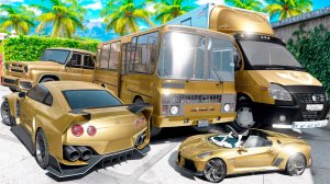 Угнал кучу золотых чит тачек у мажора в GTA 5! Битва воров в ГТА 5 Онлайн!