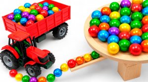 Мультики для детей. Яркие Разноцветные шарики Съезжают с деревянных склонов. Мультики для малышей