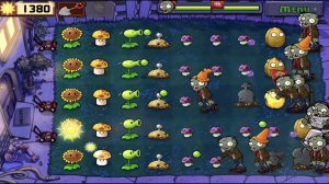 Зомби против растений. Ночь. 2 уровень