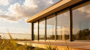 Безрамное остекление на террасе в кирпичные колоны