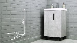 Тумба под умывальник "Bazis 50" Марта без ящика Бетон Айсберг