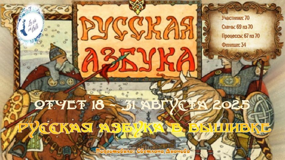 #786 ОТЧЕТ 18 - проект "Русская Азбука в вышивке" (31 августа 2025)  📖