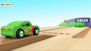 УЧИМ ЦВЕТА  мультфильм Машинки  сами играют в боулинг