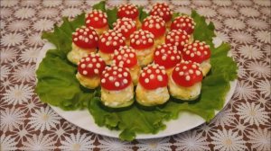 ЗАКУСКА на стол МУХОМОРЫ рецепт Закуски на праздничный стол Закуски рецепты