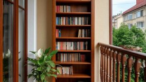 Деревянный шкаф-этажерка на балкон. Практично, полезно, удобно.