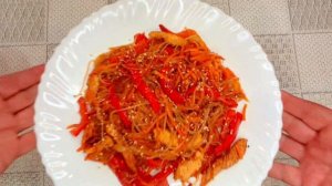 Теплый Салат с Фунчозой / Фунчоза с Курицей и Овощами /