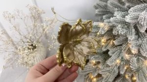 Ёлочная игрушка ЗОЛОТАЯ ПУАНСЕТТИЯ, пластик, 10 см, ZCI24035-1