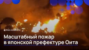 Масштабный пожар в японской префектуре Оита