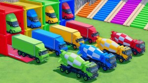 Катаемся на крутых разноцветных машинках и грузовиках из мультиков для детей №23