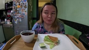 Рисоблин с начинкой, завтрак. Мукбанг #еда#вкусно