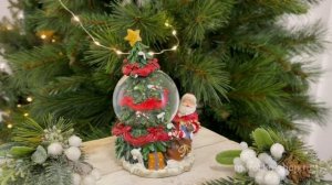 Снежный шар РОЖДЕСТВЕНСКАЯ ЁЛОЧКА C САНТОЙ, 10x13.5 см, 50-0396-санта