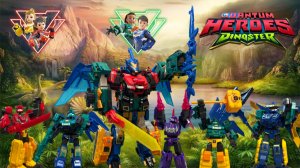 Персонажи Диностер. Метатрон и коллекция  роботов трансформеров