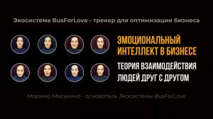 🎭 Теория взаимодействия. Эмоциональный интеллект в бизнеса. Бизнес-анализ. Мариина Моськина.