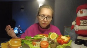 Мукбанг/ Митболы с рисом/Я не на диете