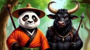 World of Warcraft: Mists of Pandaria классик (Панда Монах и его друг Корова Друид)