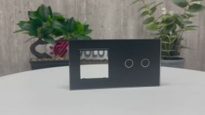 Панель для розетки и сенсорного выключателя Livolo, цвет черный матовый, BB-C7-SR/C2-12 MT