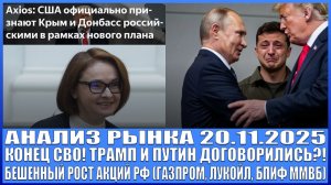 Анализ рынка 20.11 / КОНЕЦ СВО / Путин Трамп договорились! БЕШЕННЫЙ РОСТ АКЦИЙ РФ! ПРИЗНАНИЕ КРЫМА