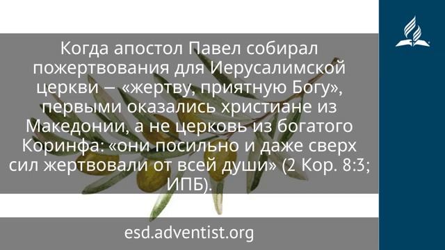 21 ноября 2025. Щедрость сверх сил. Под сенью благодати | Адвентисты