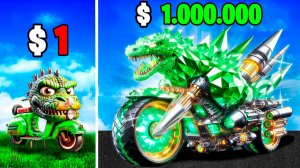 Прокачал мотоцикл Годзиллы за $1 до $1.000.000 в ГТА 5
