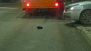Видео наезда автобуса на улице Красина