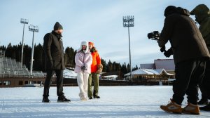 Журналисты «Первого канала» снимают программу о биатлоне и культуре Югры