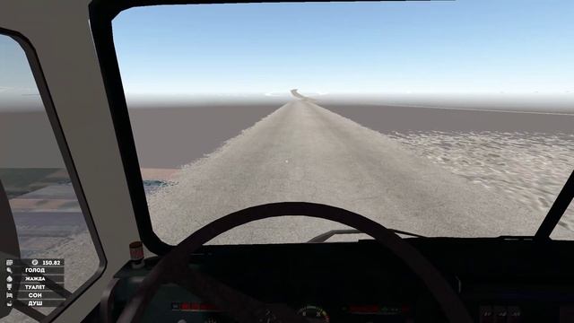 Тест физики тягача на базе КаМаЗ с полуприцепом в Back In The Village.