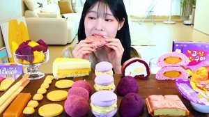 🔥🍲 Мукбанг и Mukbang : СЛАДКАЯ ВЕЧЕРИНКА ИЗ БАТАТА! 🍠 Мороженое, макаруны, пирожные, моти...