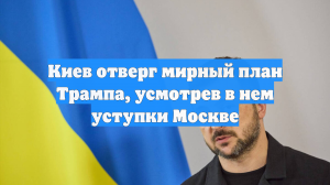 Киев отверг мирный план Трампа, усмотрев в нем уступки Москве