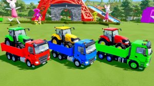 Разноцветные Трактора и Грузовики для Детей! Мультики про Машинки и Самосвалы! Катаемся Развиваемся