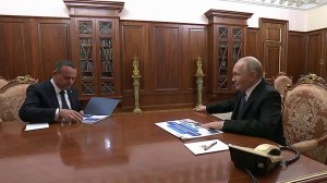 Ход реализации основных транспортных проектов обсудили на встрече Владимира Путина с Андреем Ники...