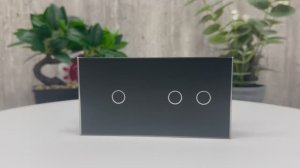 Панель для двух сенсорных выключателей Livolo, 3 клавиши, цвет черный матовый, BB-C7-C1/C2-12 MT