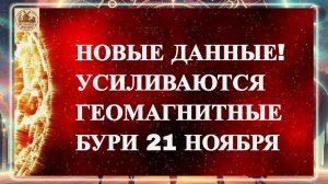 ВНИМАНИЕ! НОВЫЕ ДАННЫЕ! УСИЛИВАЮТСЯ ГЕОМАГНИТНЫЕ БУРИ 21 НОЯБРЯ 2025 ГОДА!