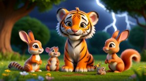 Мультик Тигренок полосатый гуляет в лесу