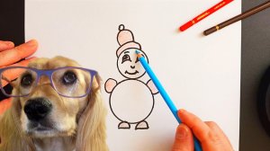 Как нарисовать МИЛОГО СНЕГОВИКА. Рисунки для детей и начинающих, рисунки для малышей #drawings