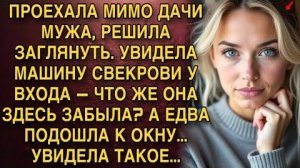 ПРОЕХАЛА МИМО ДАЧИ МУЖА, РЕШИЛ ЗАГЛЯНУТЬ. УВИДЕЛА МАШИНУ СВЕКРОВИ У ВХОДА — ЧТО ЖЕ ОНА ЗДЕСЬ ЗАБЫЛА?