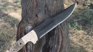 Процесс изготовления охотничьего ножа из рельс