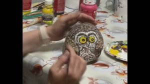 Мастер-класс  Рисуем на камне Совенок