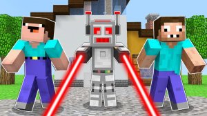 НУБ И ПРО СКРАФТИЛИ ЗЛОГО РОБОТА В МАЙНКРАФТ ! НУБИК В ГОРОДЕ И ТРОЛЛИНГ ЛОВУШКА В MINECRAFT