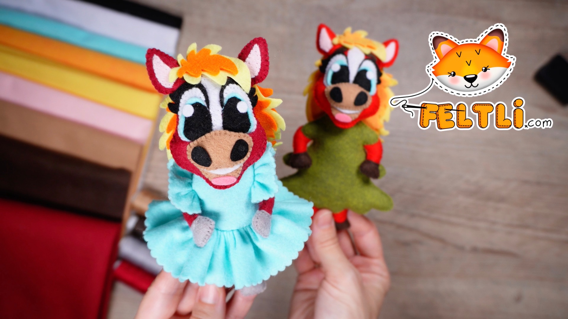 Мастер-класс Огненная лошадка из фетра в нарядном платье / Символа 2026 года своими руками